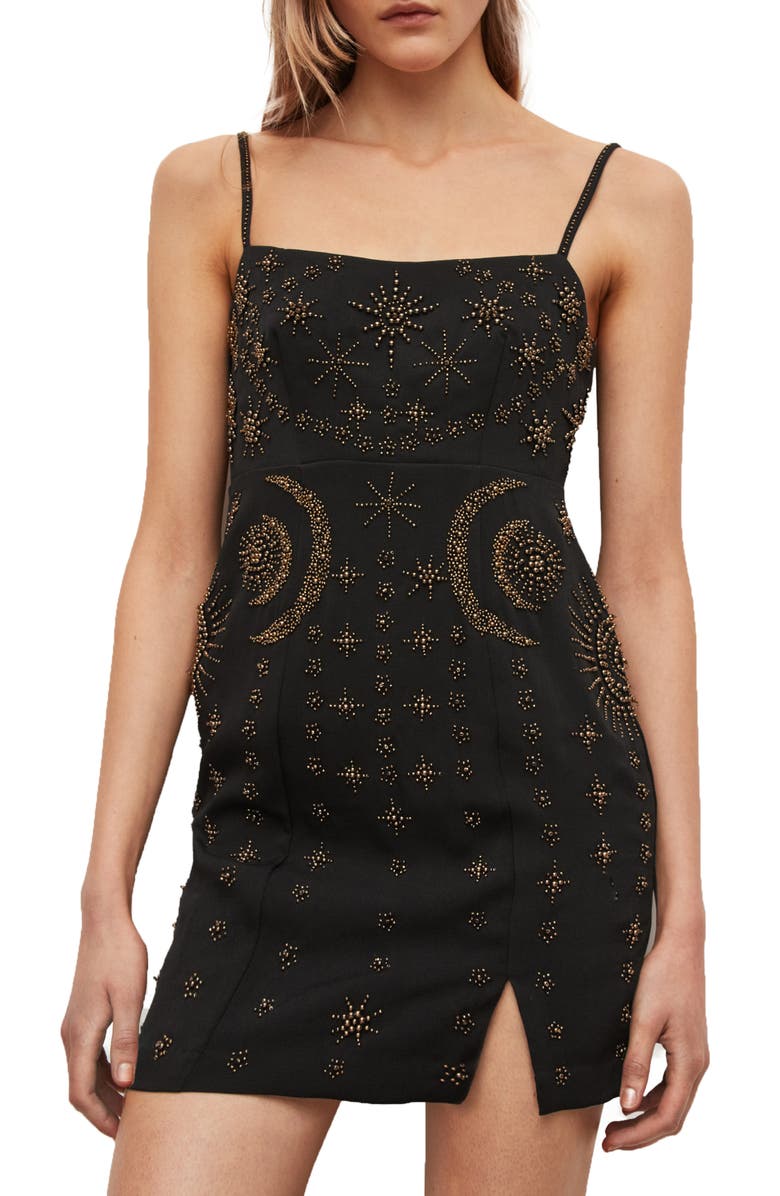 AllSaints Abella Selene Beaded Minidress, Alternate, color, 