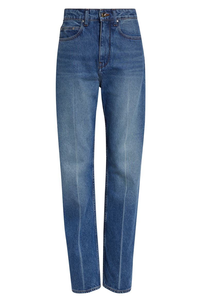 Noon High Waist Straight Leg Jeans, Alternate, color, SALT W CREASE