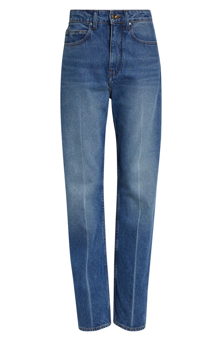 OSSOU Noon High Waist Straight Leg Jeans, Alternate, color, Salt W Crease