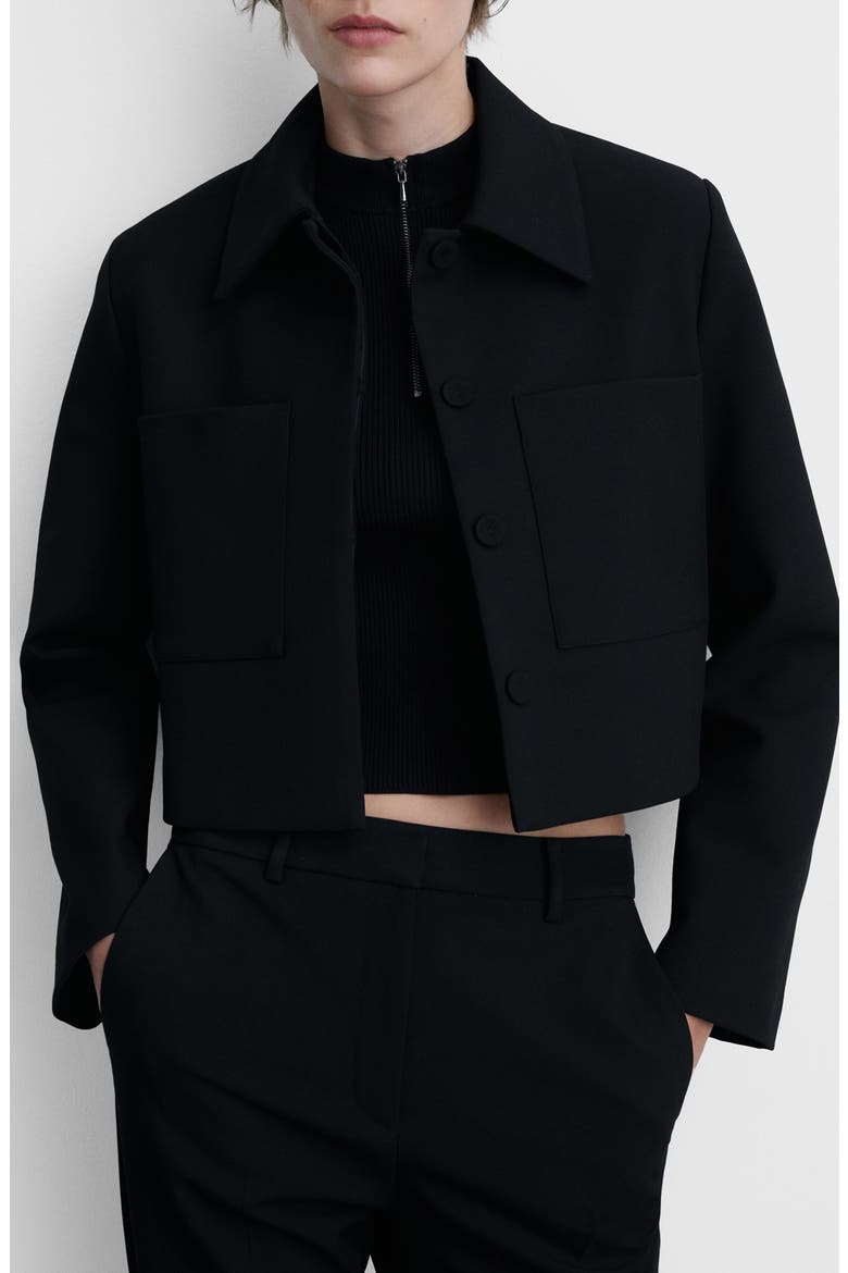 Crop Suiting Jacket, Main, color, BLACK