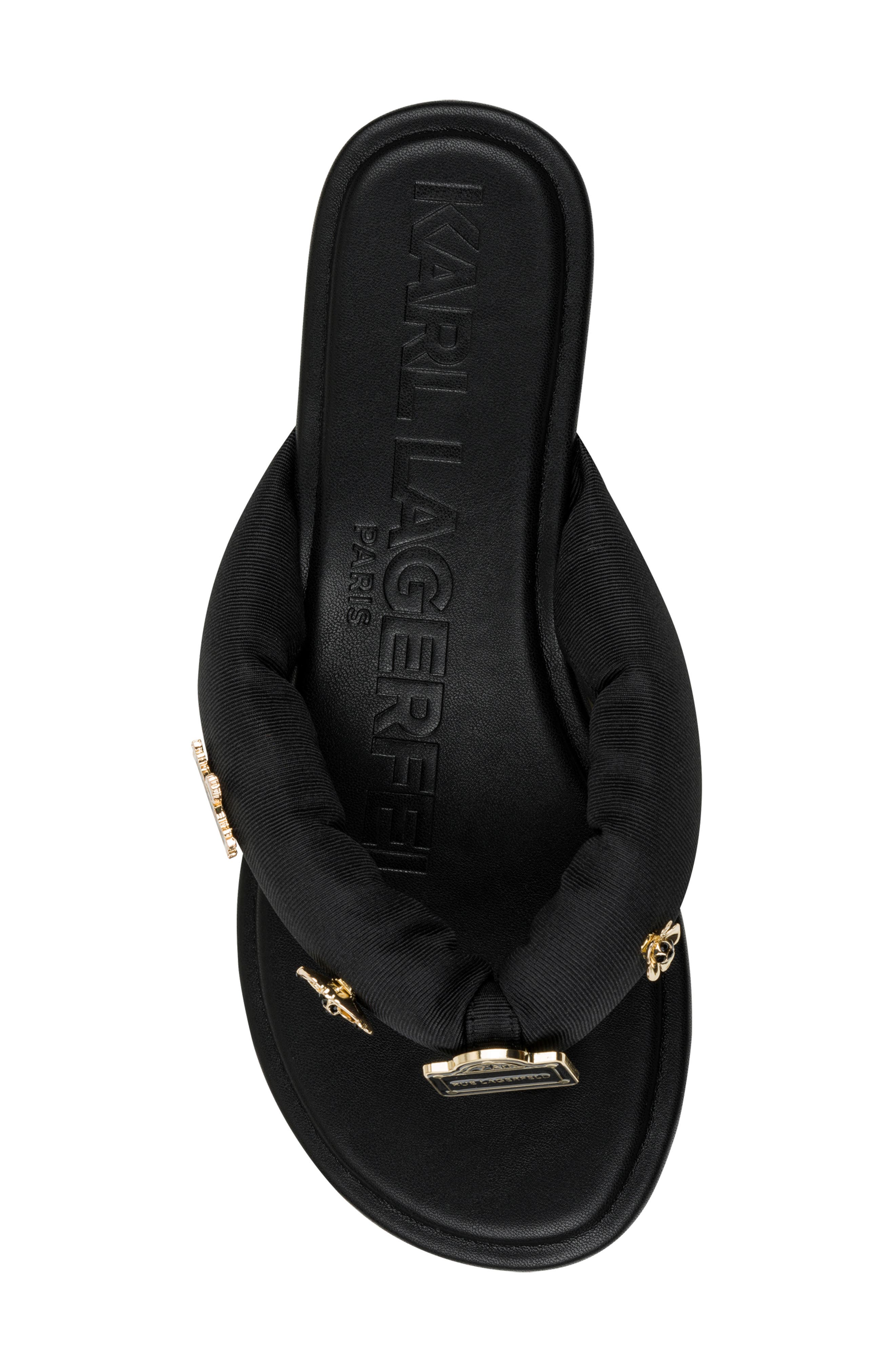 KARL LAGERFELD PARIS Ceejay Rue Pins Flip Flop, Alternate, color, 