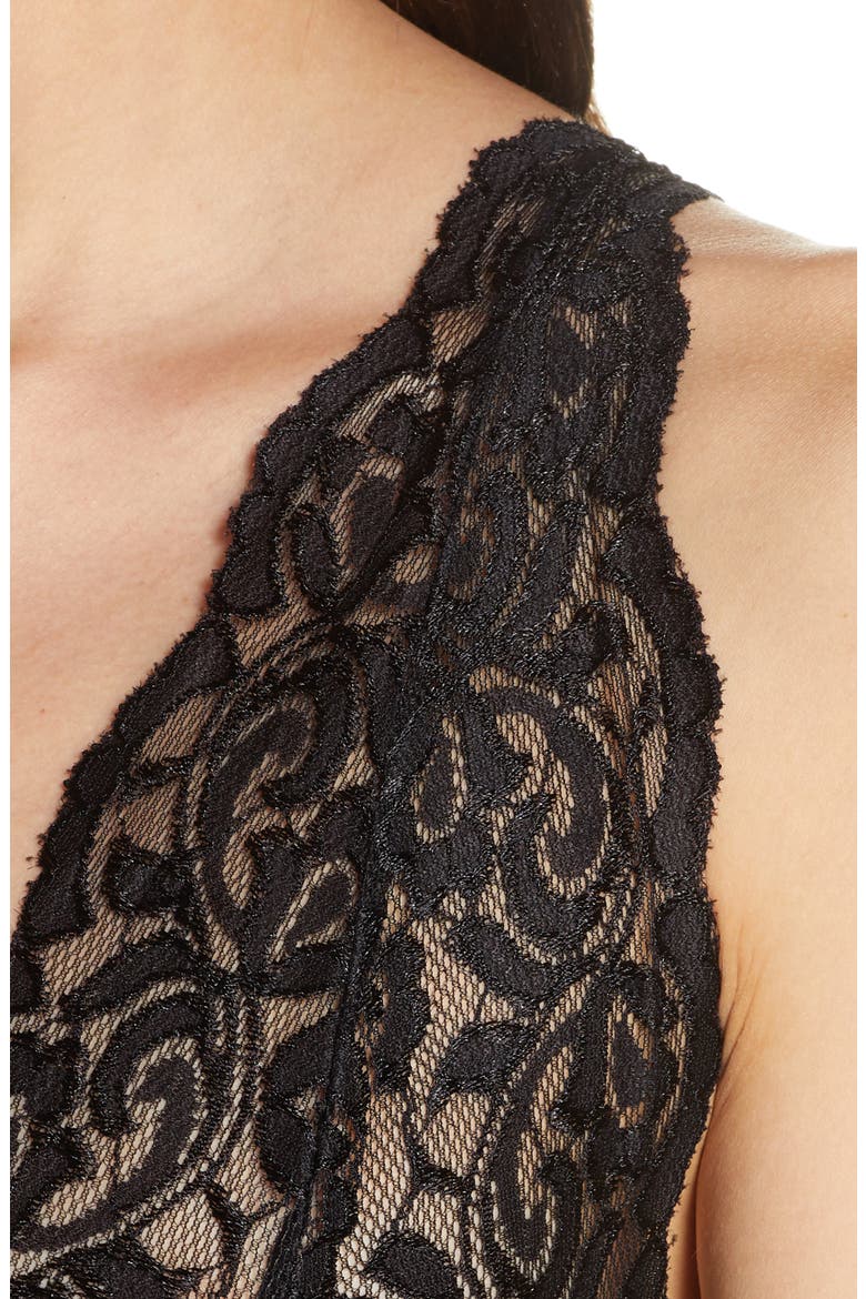 Galloon Lace Teddy, Alternate, color, BLACK