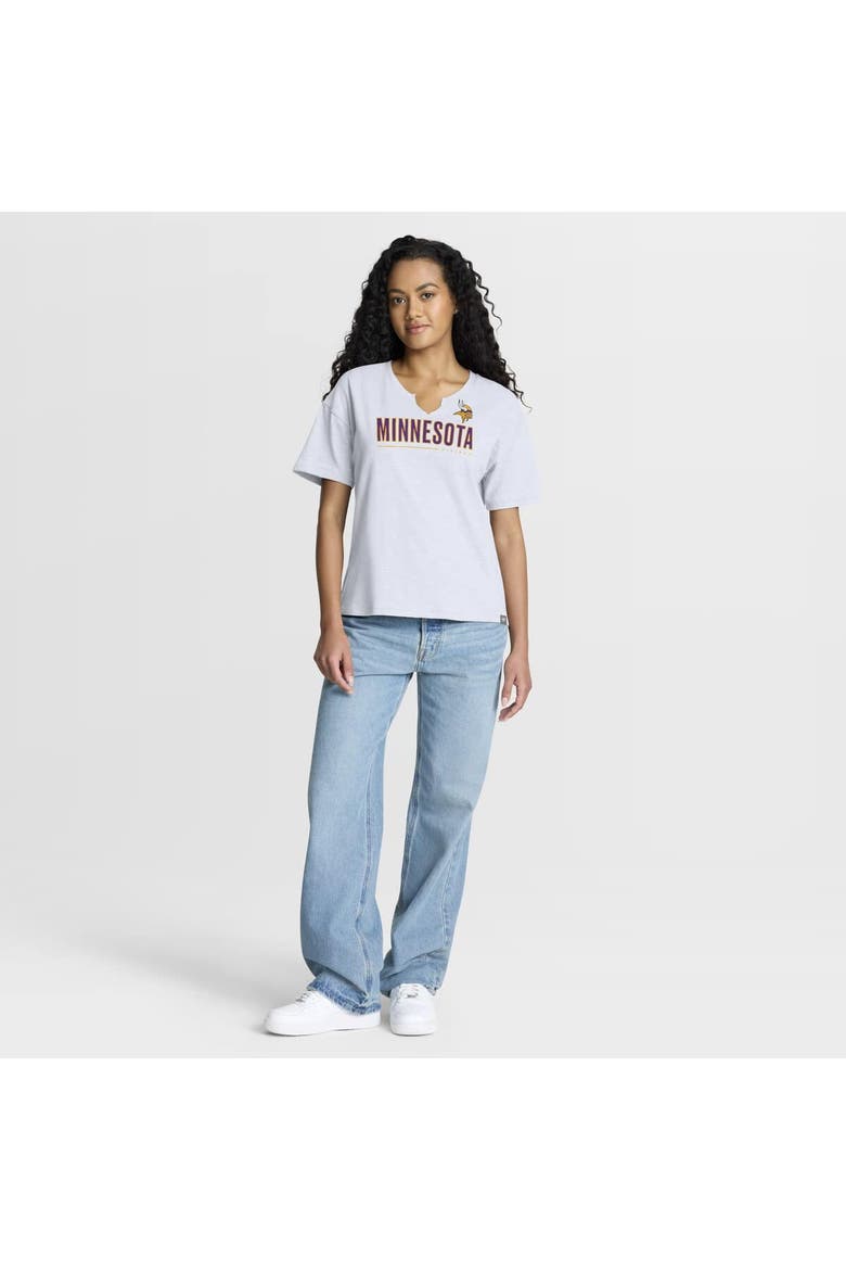 Women's Fanatics White Minnesota Vikings Redzone Slub Boxy T-Shirt, Alternate, color, White
