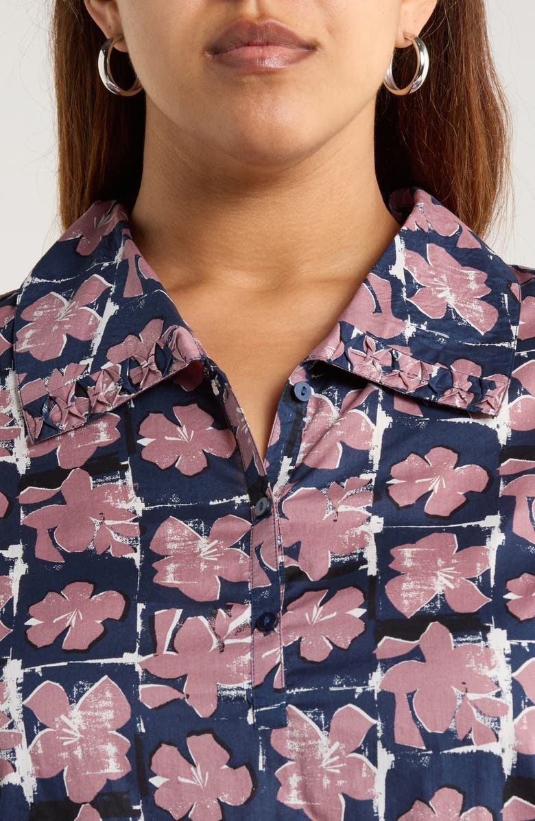 Seasalt Cornwall Ysella Floral Organic Cotton Button-Up Shirt, Alternate, color, Monoprint Floral Maritime