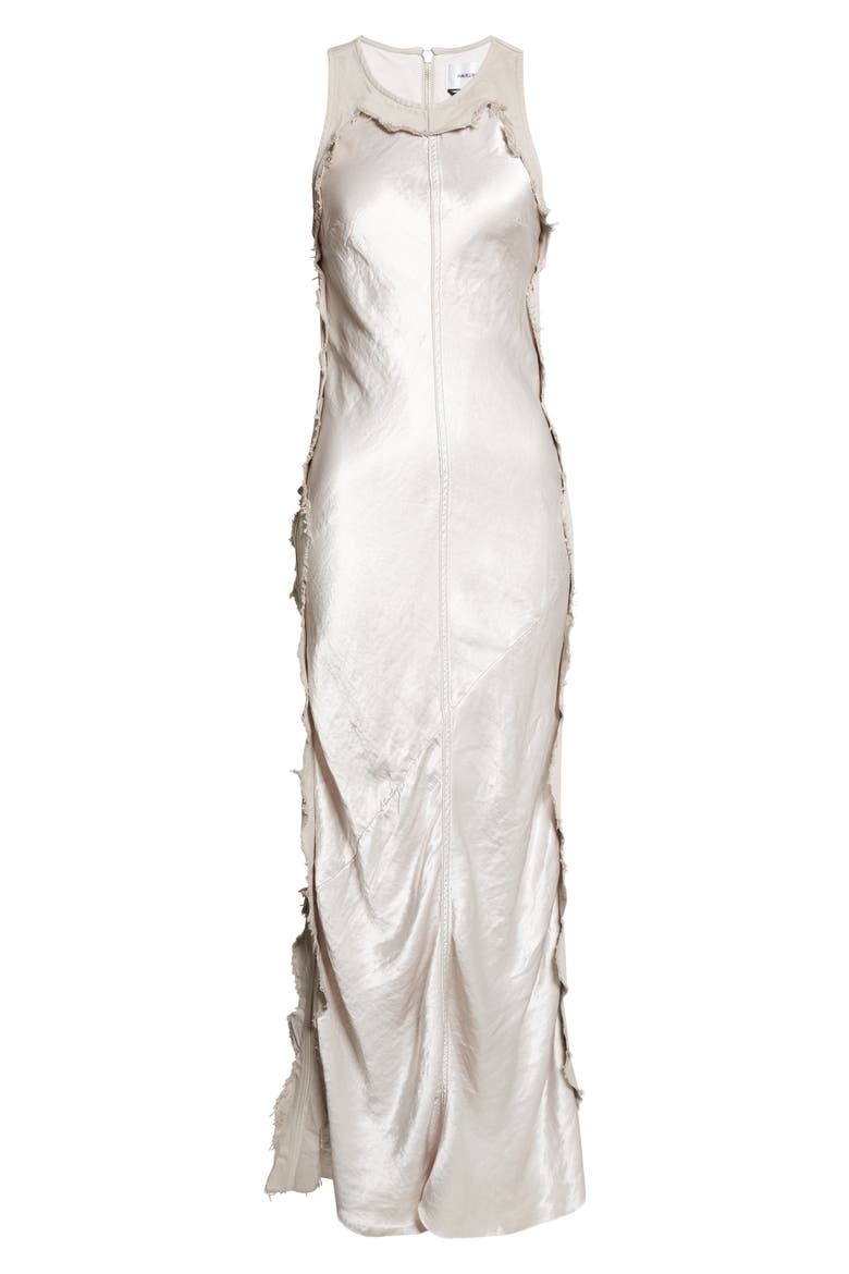 Toto Fringe Satin Dress, Alternate, color, ICE GREY
