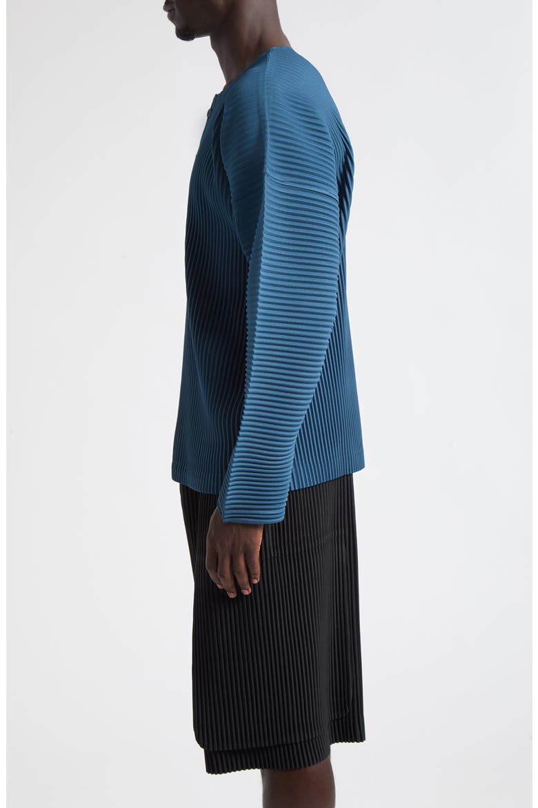 Monthly Colors September Pleated Henley, Alternate, color, SHADOW BLUE