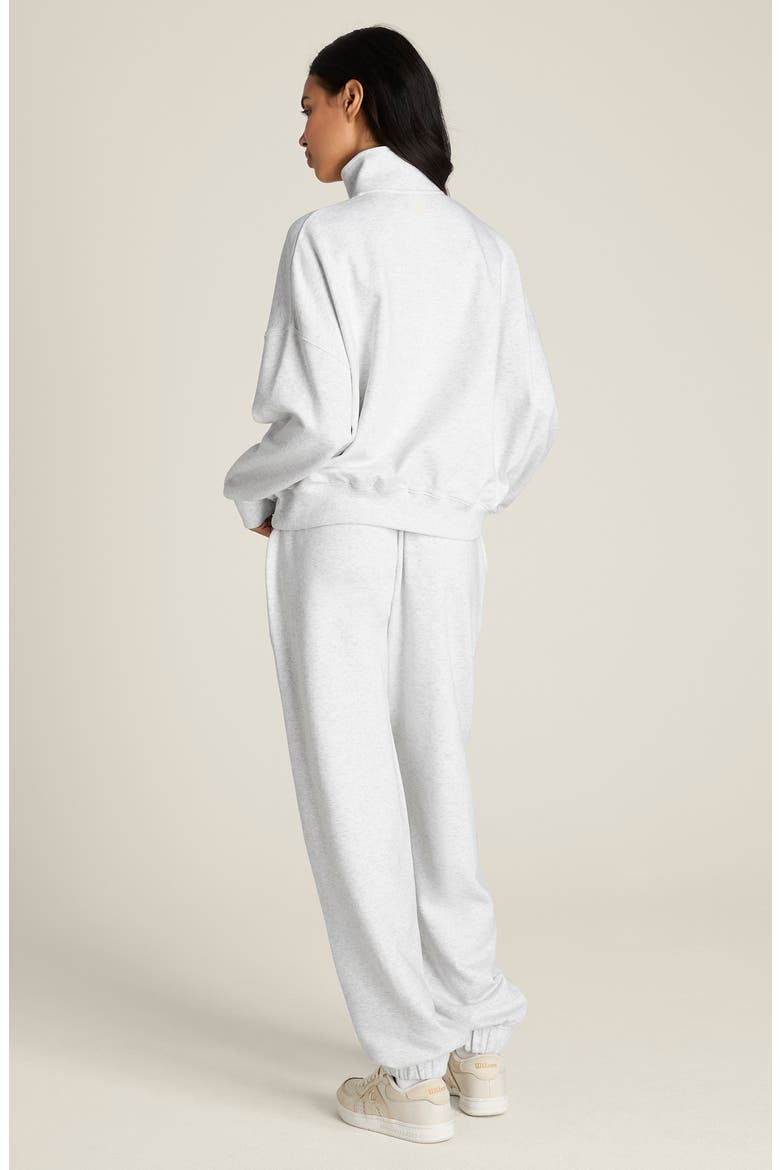 Two Way Zip Stretch Cotton Blend Sweatshirt, Alternate, color, CLOUD HEATHER