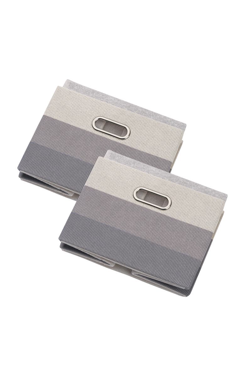 Lambs & Ivy Gray Ombre Foldable/Collapsible Storage Bin/Basket- 2 Pack, Alternate, color, Gray