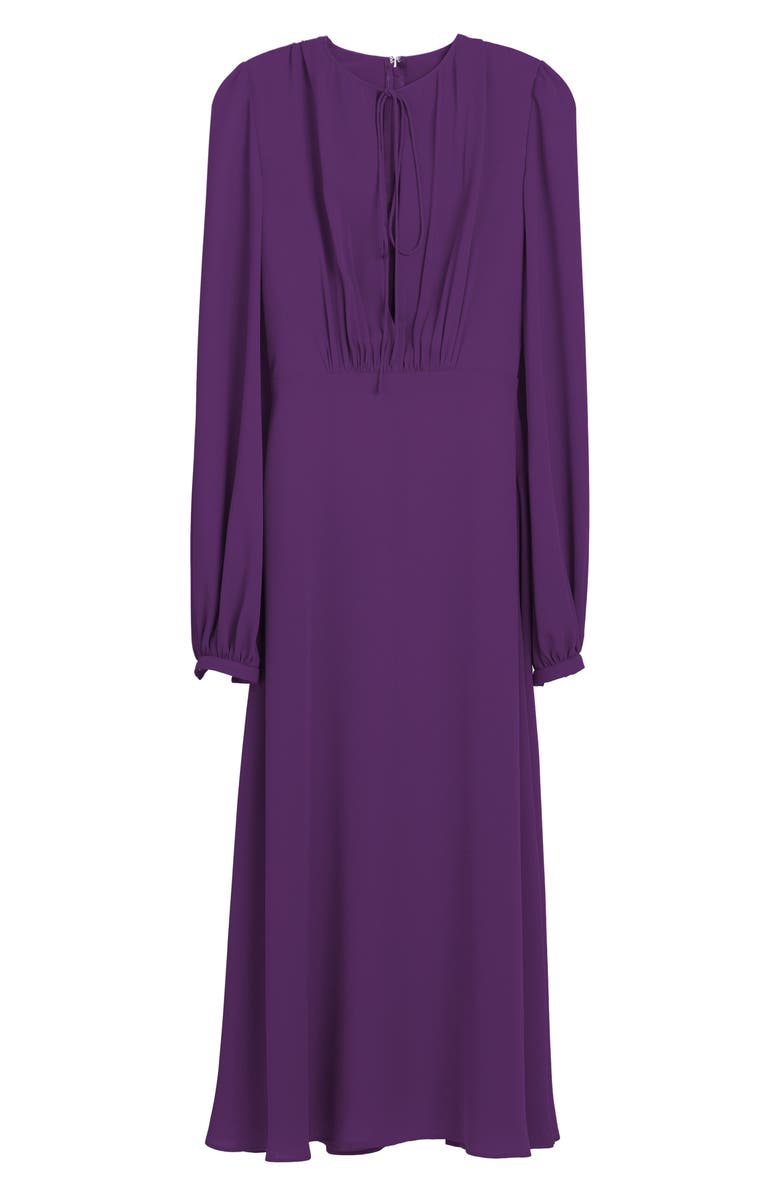 Valentino Long Sleeve Silk Georgette Midi Dress, Alternate, color,