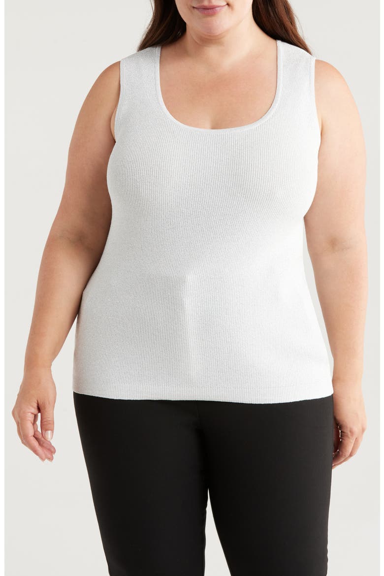 Metallic Sweater Tank, Main, color, WHITE