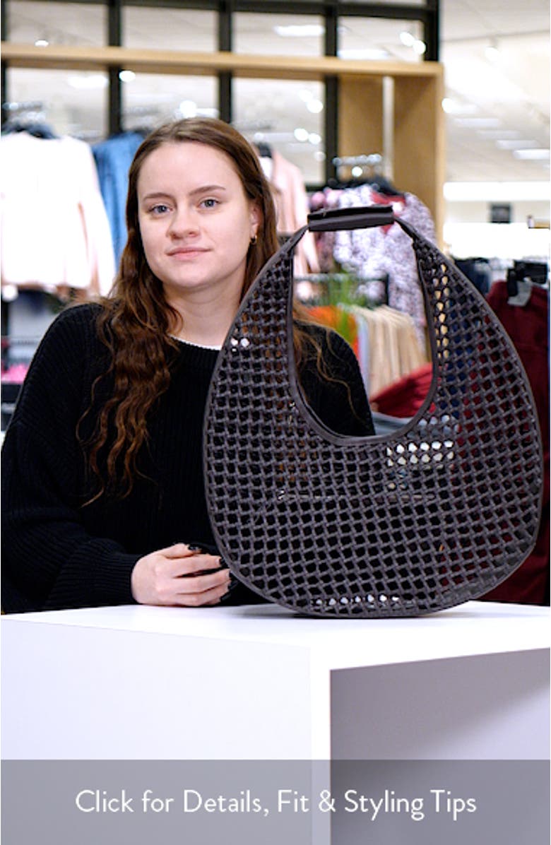 Moon Woven Leather Top Handle Tote, sales video thumbnail