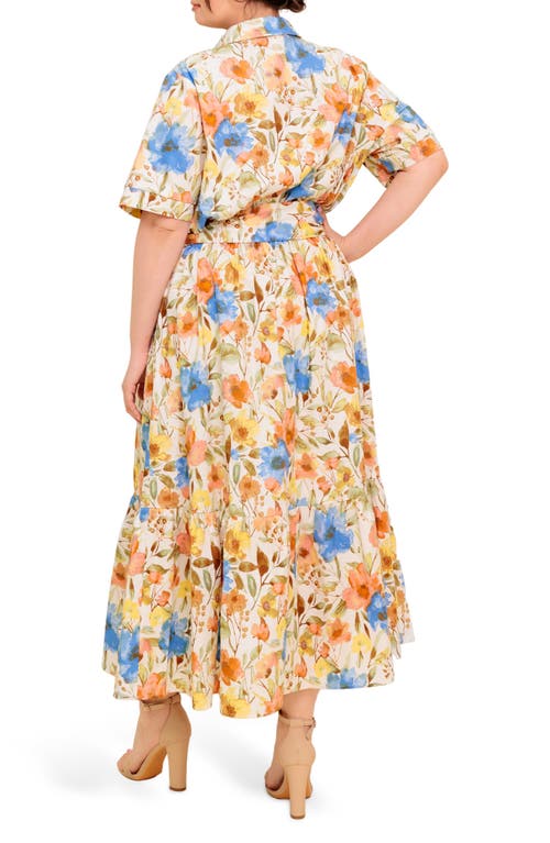 Flying Tomato Floral Maxi Shirtdress In Yellow