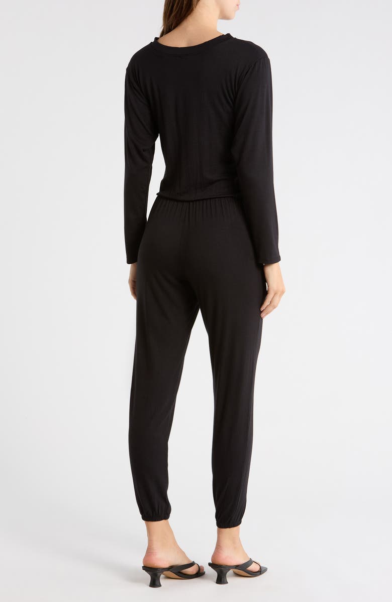 GO COUTURE Long Sleeve Jumpsuit, Alternate, color, Black