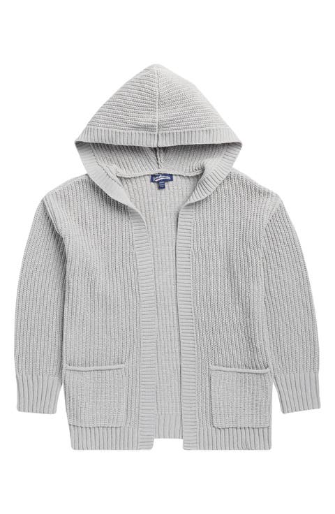 Kids' Hooded Open Cardigan