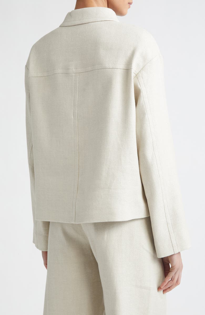 Max Mara Dattero Stretch Flax & Cotton Jacket, Alternate, color, Ivory