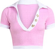 L'AGENCE Anastasia Colorblock Short Sleeve Crop Rashguard