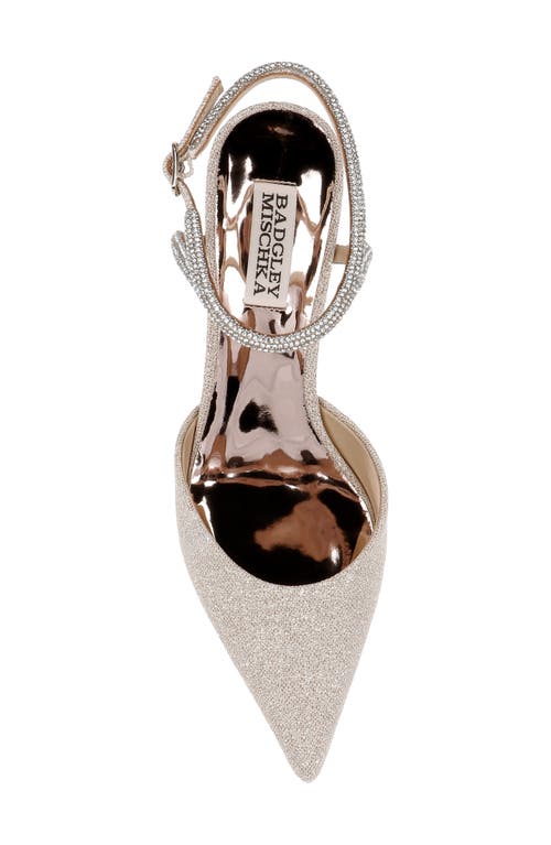 Badgley Mischka Collection Autumn Pointed Toe Ankle Strap Pump In Gold