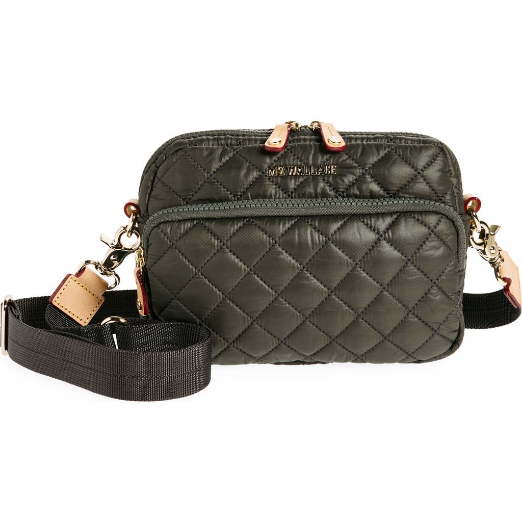 Mz Wallace Small Metro Quilted Nylon Camera Bag In Metallic