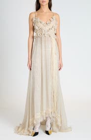 Valentino Garavani Polka Dot Ruffle Silk Georgette Gown