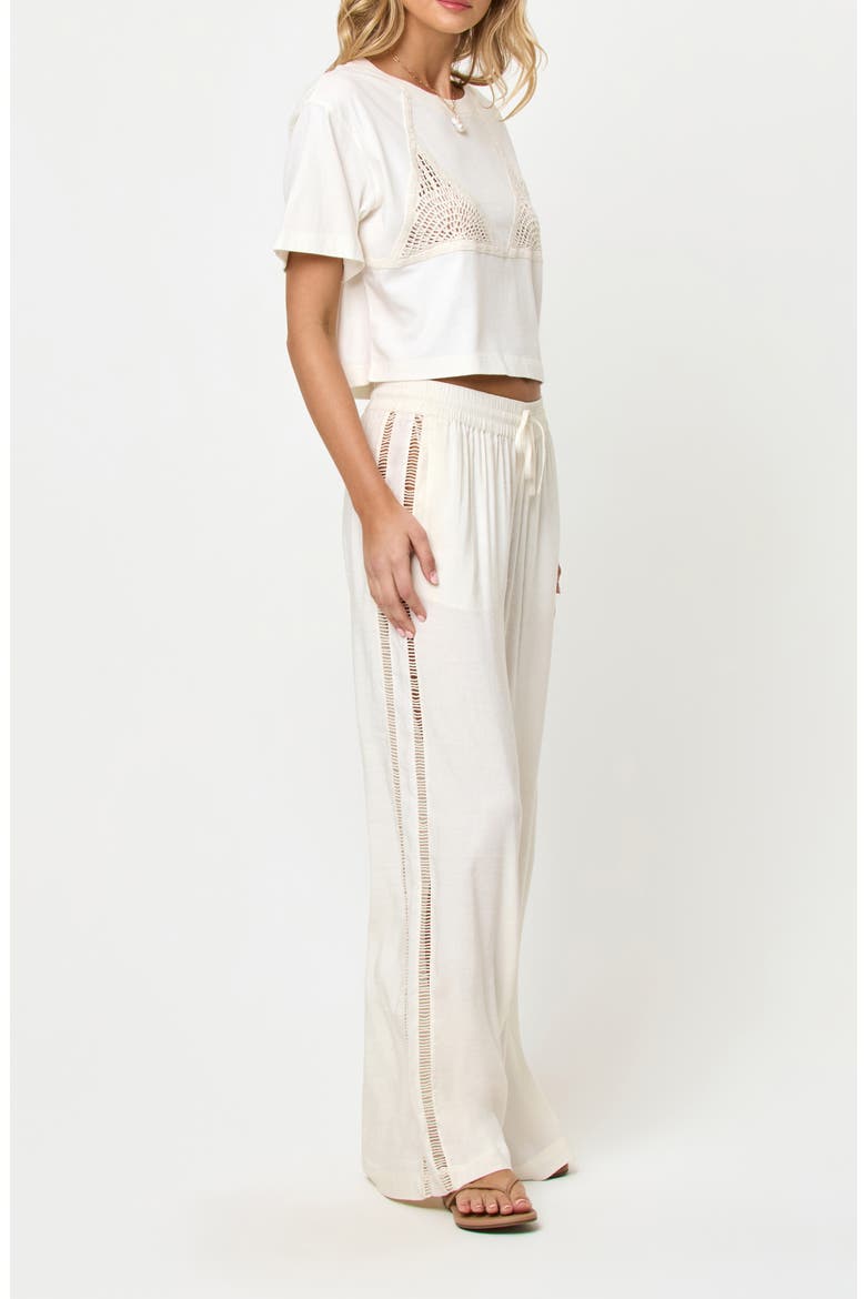 At Your Leisure Linen Blend Cover-Up Pants, Alternate, color, CREAM/ NATURAL
