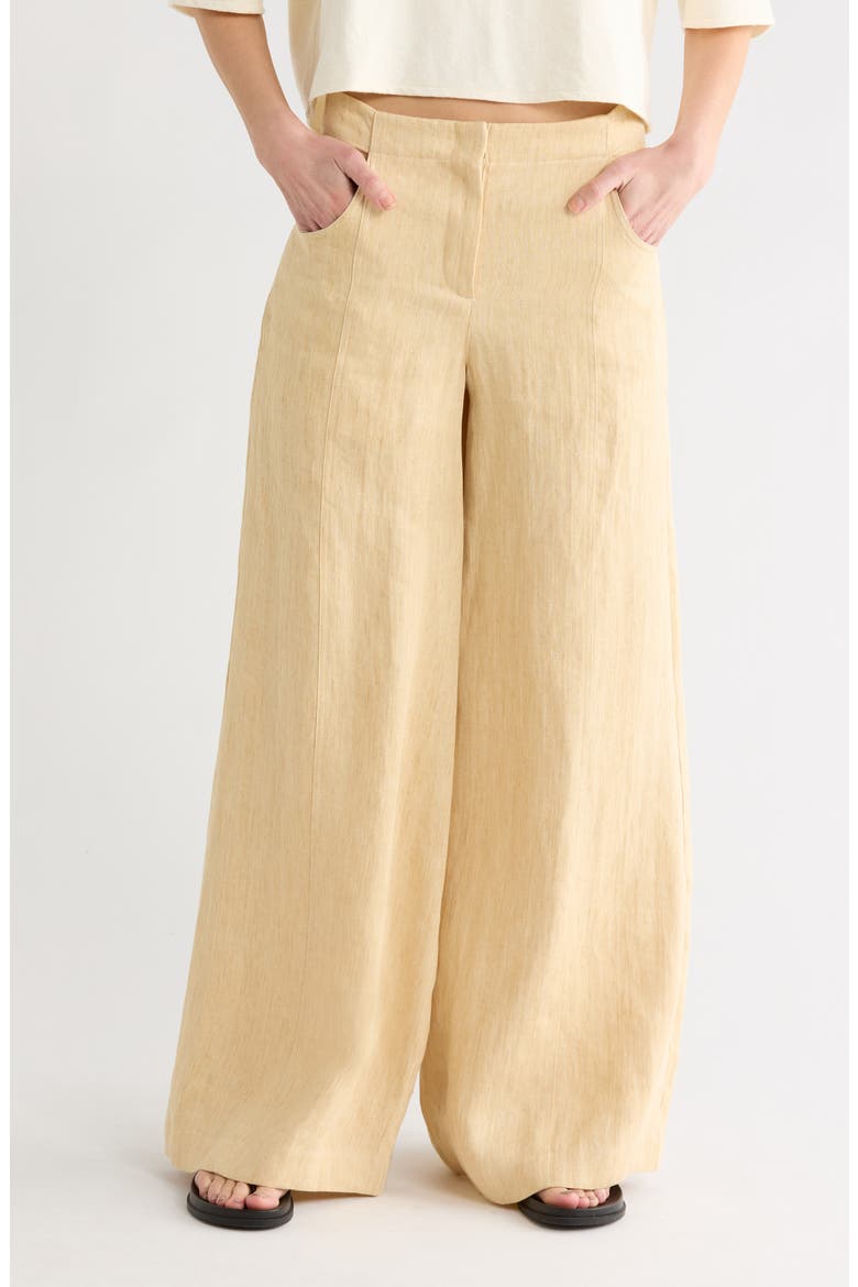 Demie Hemp Wide Leg Pants, Main, color, BUTTERA