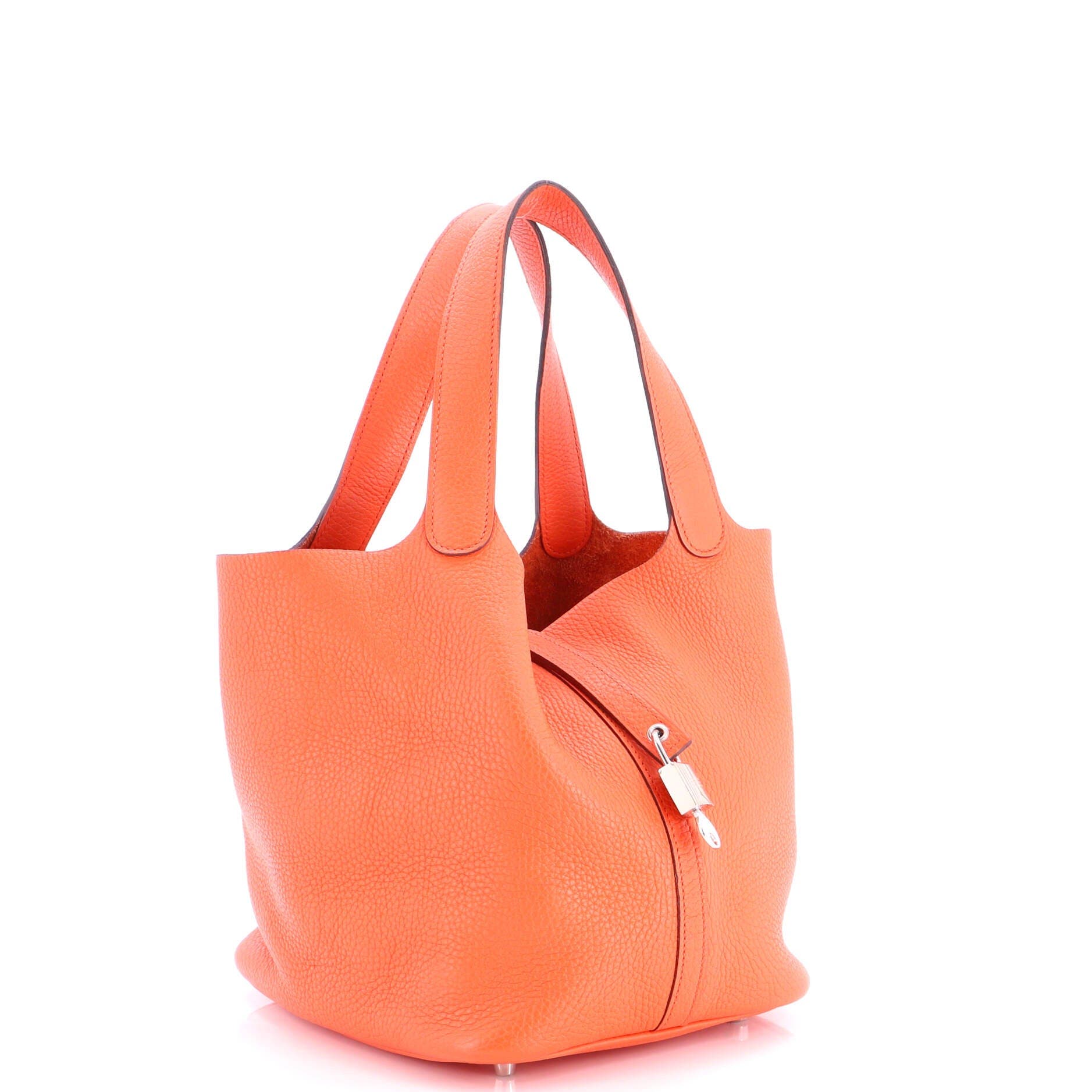 Picotin Lock Bag Clemence MM, Alternate, color, Orange