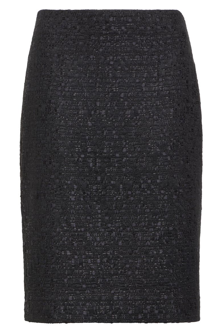 Compact Tape Tweed Skirt, Alternate, color, BLACK