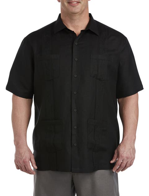 Big & Tall Embroidered Panel Sport Shirt