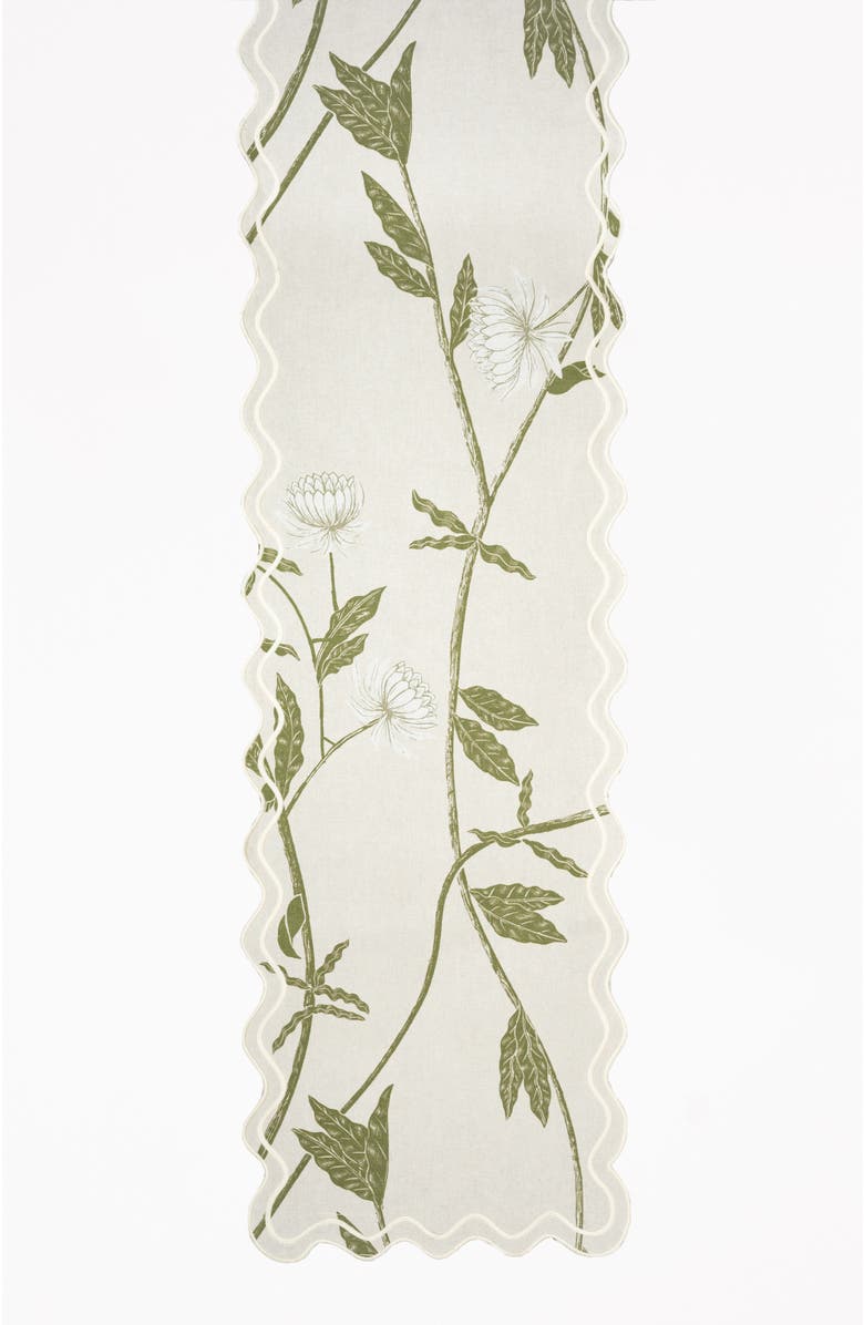 Bond & Grace Storytime Dahlias Table Linens Set, Alternate, color, Green