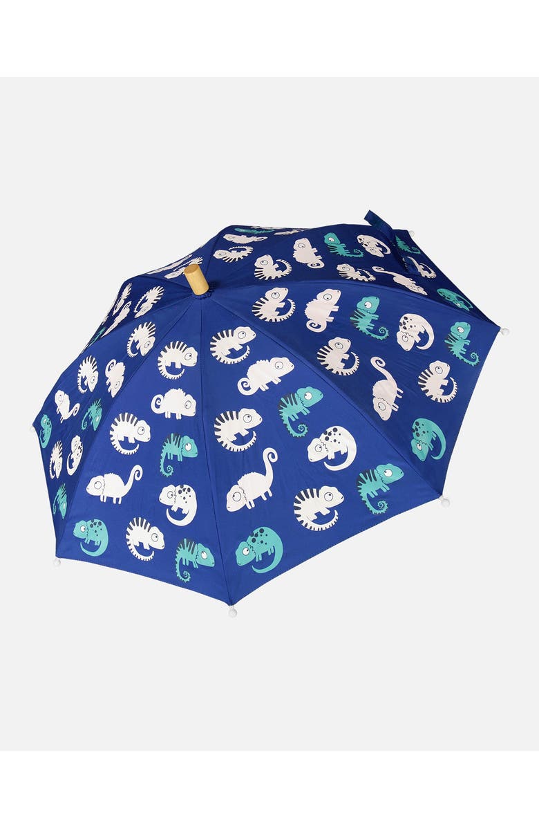 Deux par Deux Boy Color-Changing Animal Umbrella, Main, color, Blue Chameleon Print