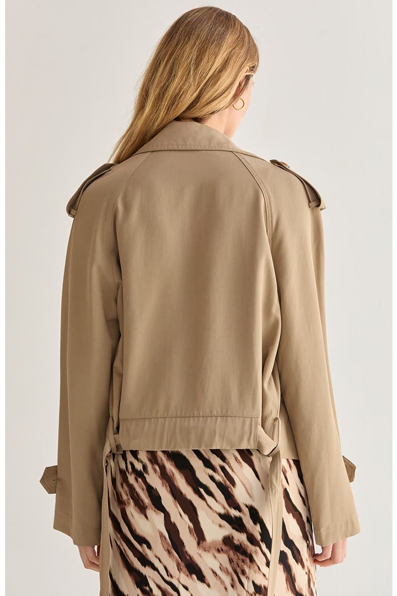 Double Breasted Crop Trench Coat, Alternate, color, Khaki