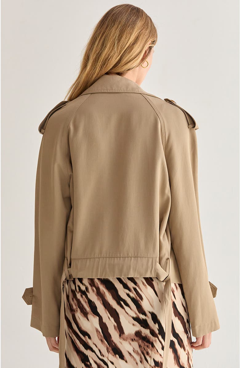 CRESCENT Double Breasted Crop Trench Coat, Alternate, color, Khaki