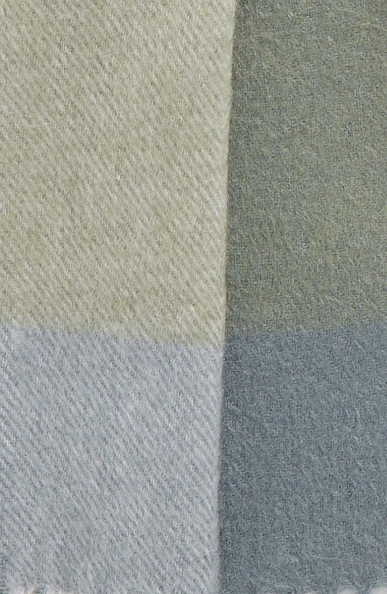 Lost Pattern Plaid Cashmere Scarf, Alternate, color, Green