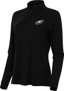 ANTIGUA Women's Antigua Black Philadelphia Eagles Intent Quarter-Zip Sweatshirt