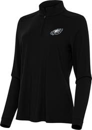 ANTIGUA Women's Antigua Black Philadelphia Eagles Intent Quarter-Zip Sweatshirt