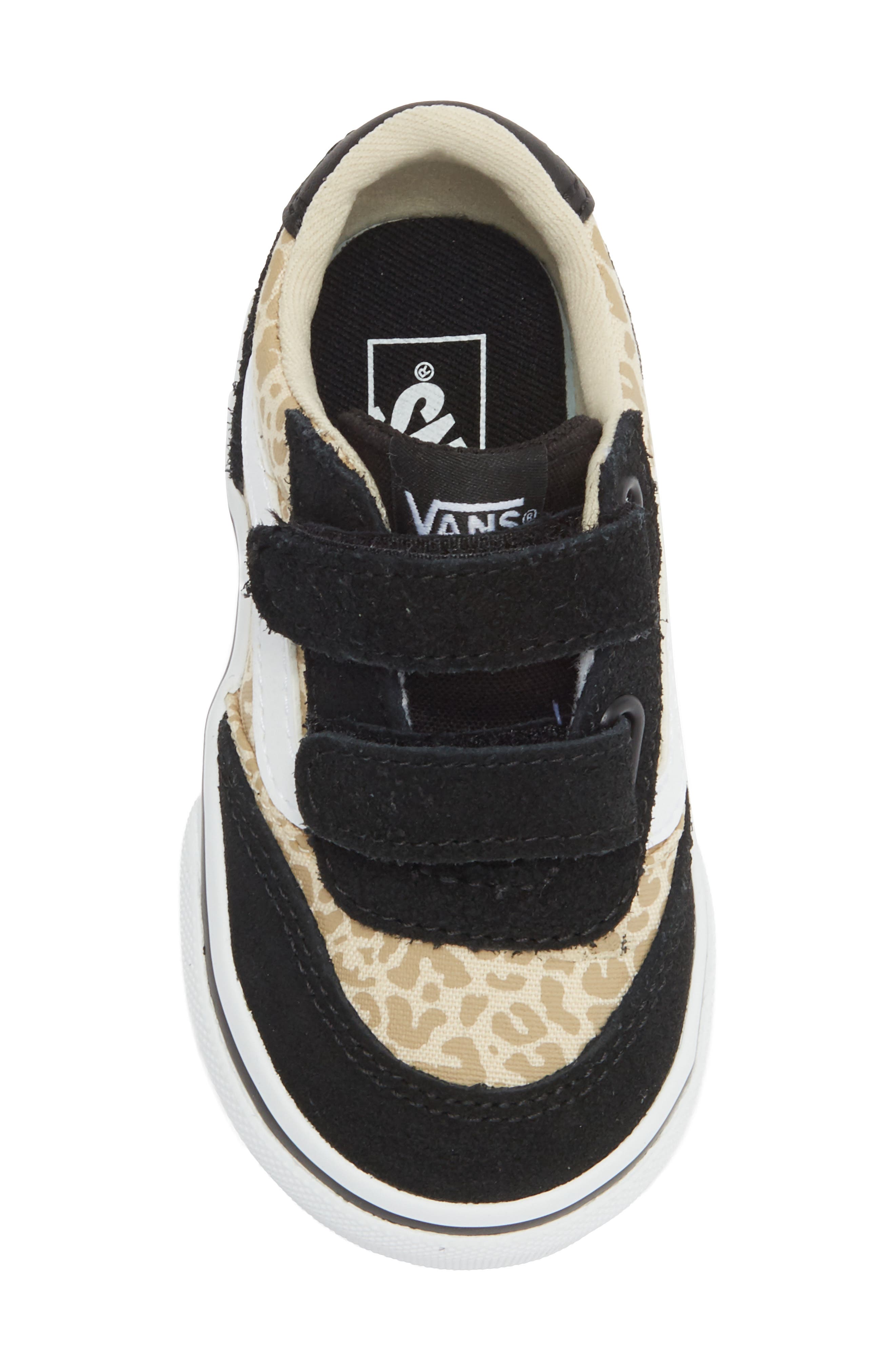 Vans Kids' Brooklyn Double Strap Sneaker, Alternate, color, Leopard Black