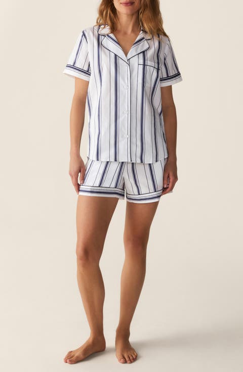 Stripe Cotton Poplin Short Pajamas