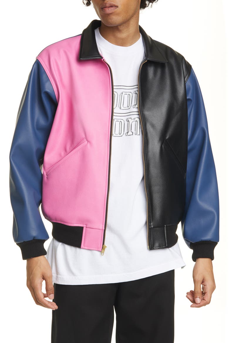 Tri Me Colorblock Jacket, Main, color, BLACK/ PINK/ BLUE