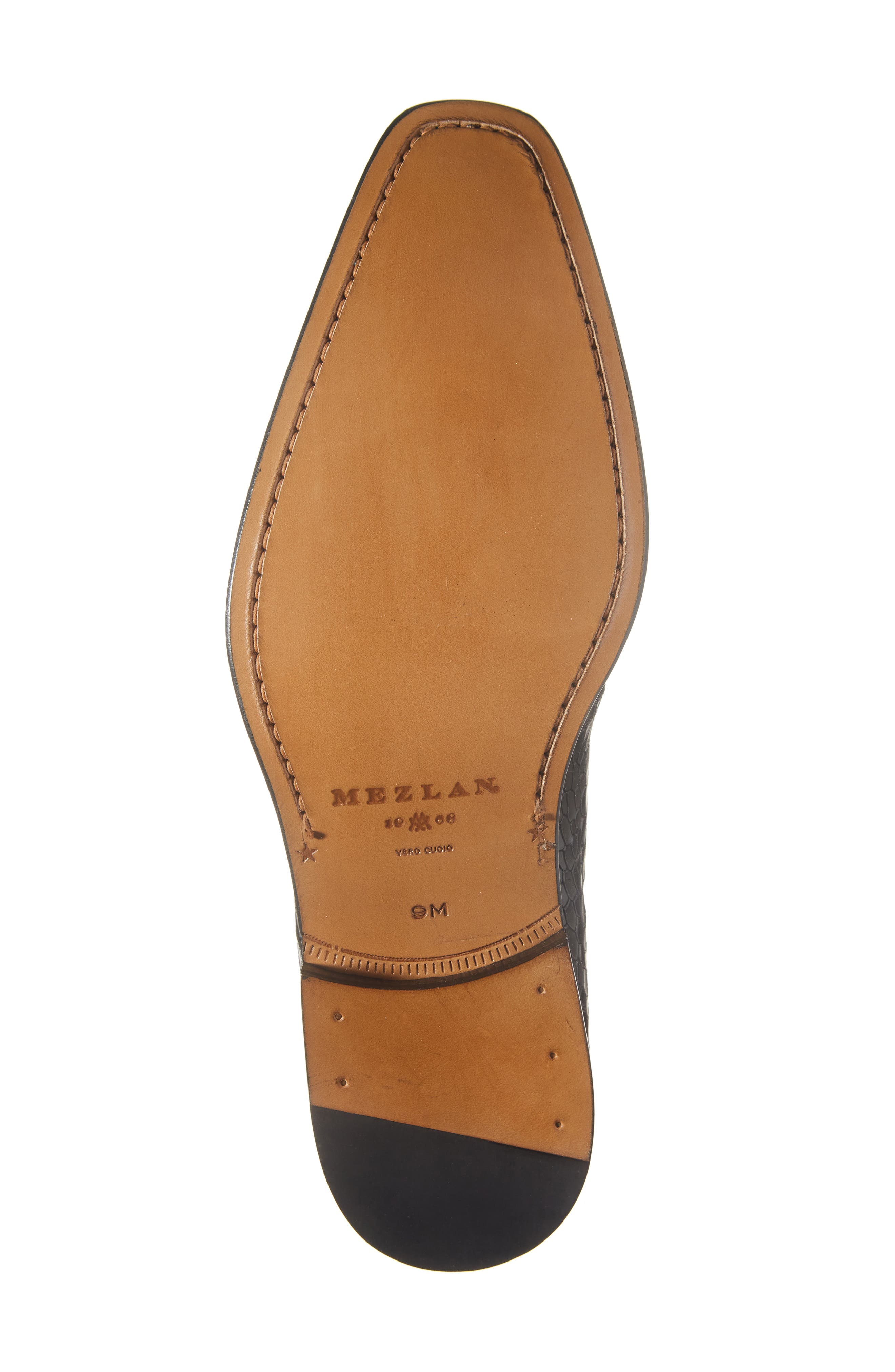 Mezlan Croc Embossed Derby, Alternate, color, Black