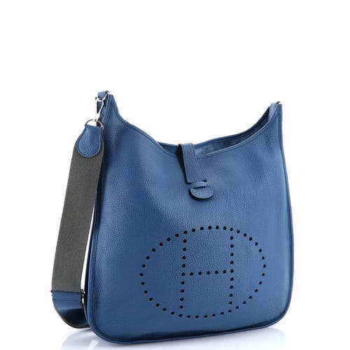 Pre-owned Hermes Hermes Evelyne Bag Gen Iii Clemence Tgm In Blue