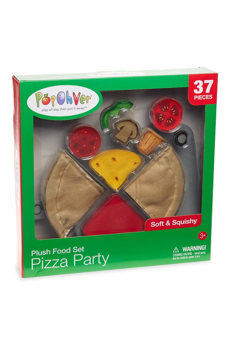 Pizza Party Plush Food Play Set, Main, color, NO COLOR FAMILY