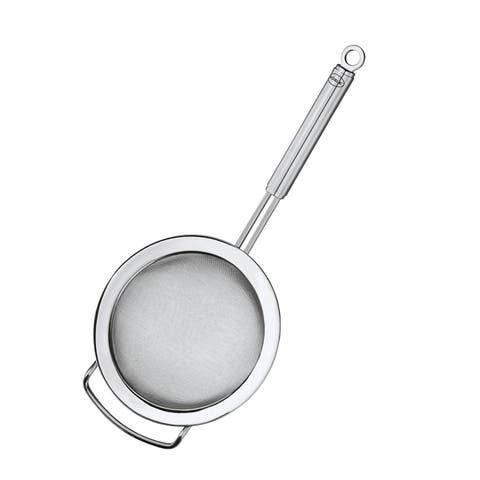 Stainless Steel Round Handle Fine Mesh Kitchen Strainer, 6.3-inch