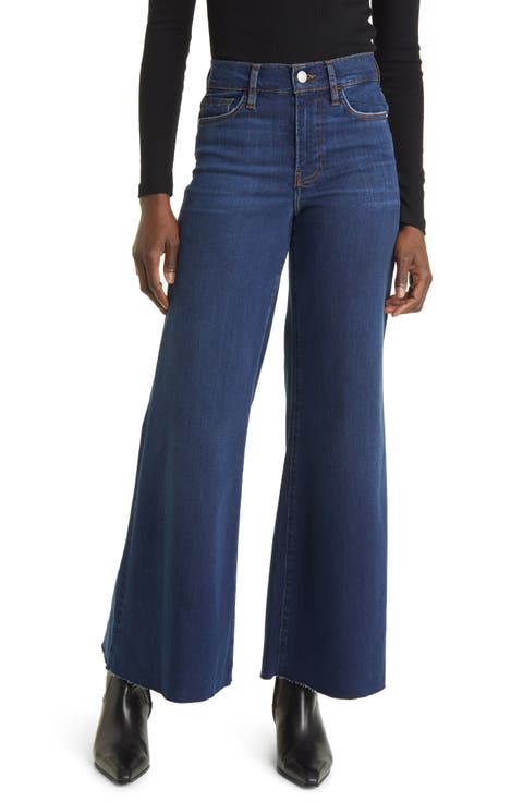 Le Palazzo Raw Hem Ankle Wide Leg Jeans (Majesty)