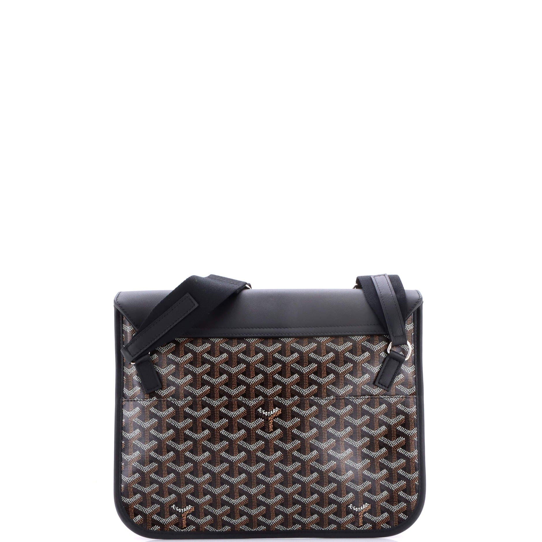 Coursier Messenger Bag Coated Canvas and Leather, Alternate, color, Black