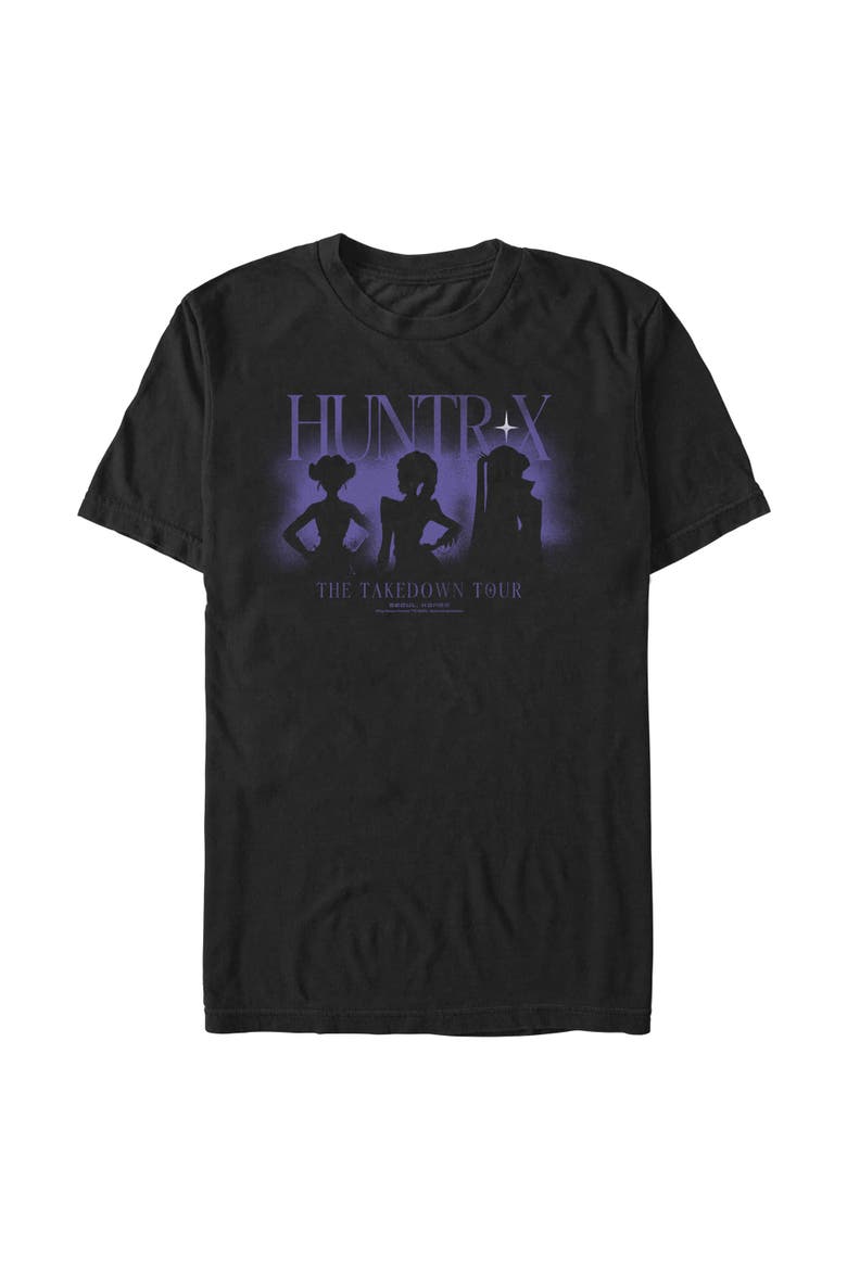 Mens KPop Demon Hunters The Takedown Tour Silhouette T Shirt, Main, color, Black