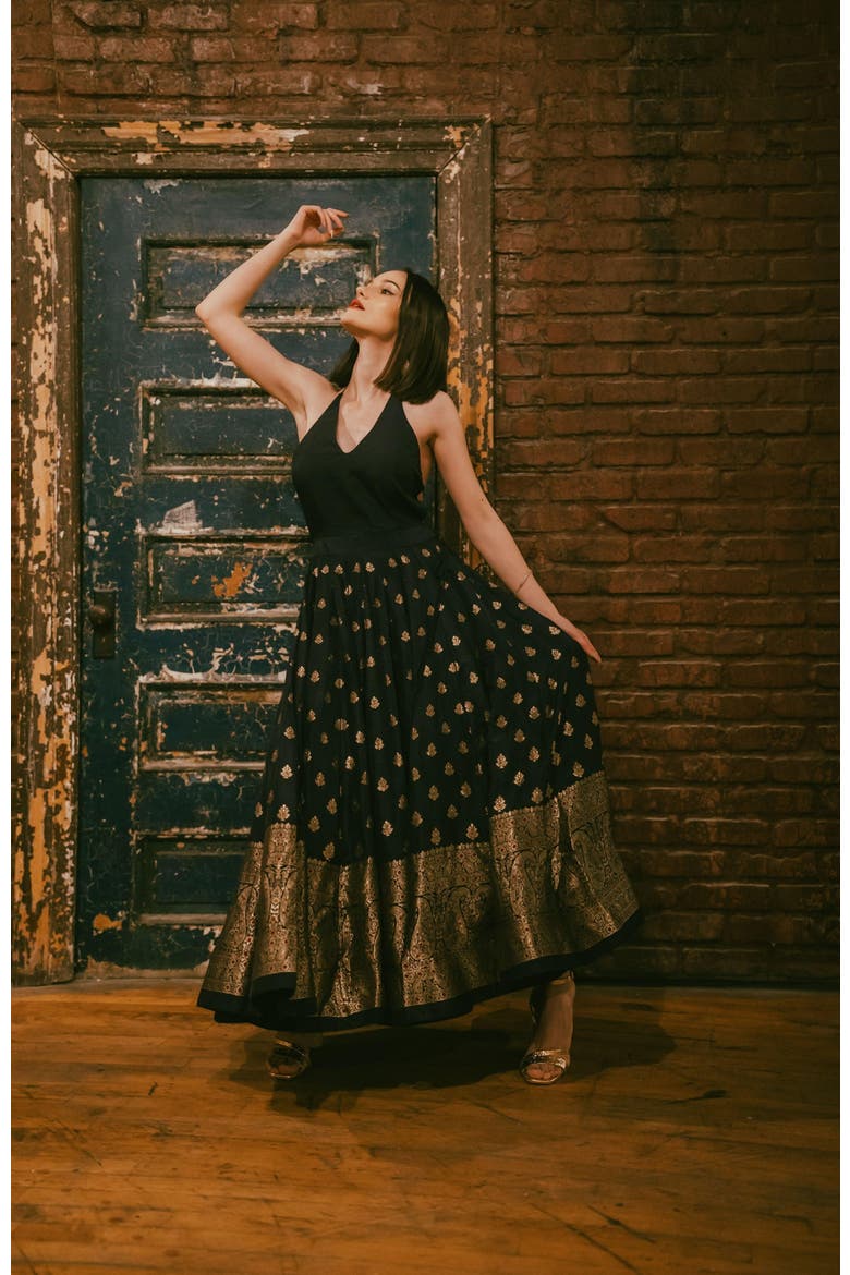 Alastair Open Back Gown, Alternate, color, Navy Blue