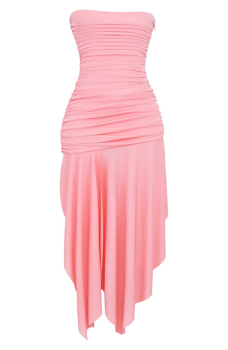 HOUSE OF CB Ivana Strapless Handkerchief Hem Cocktail Dress, Alternate, color, 
