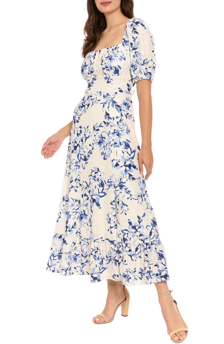 London Times Puff Sleeve Maxi Dress, Alternate, color, 