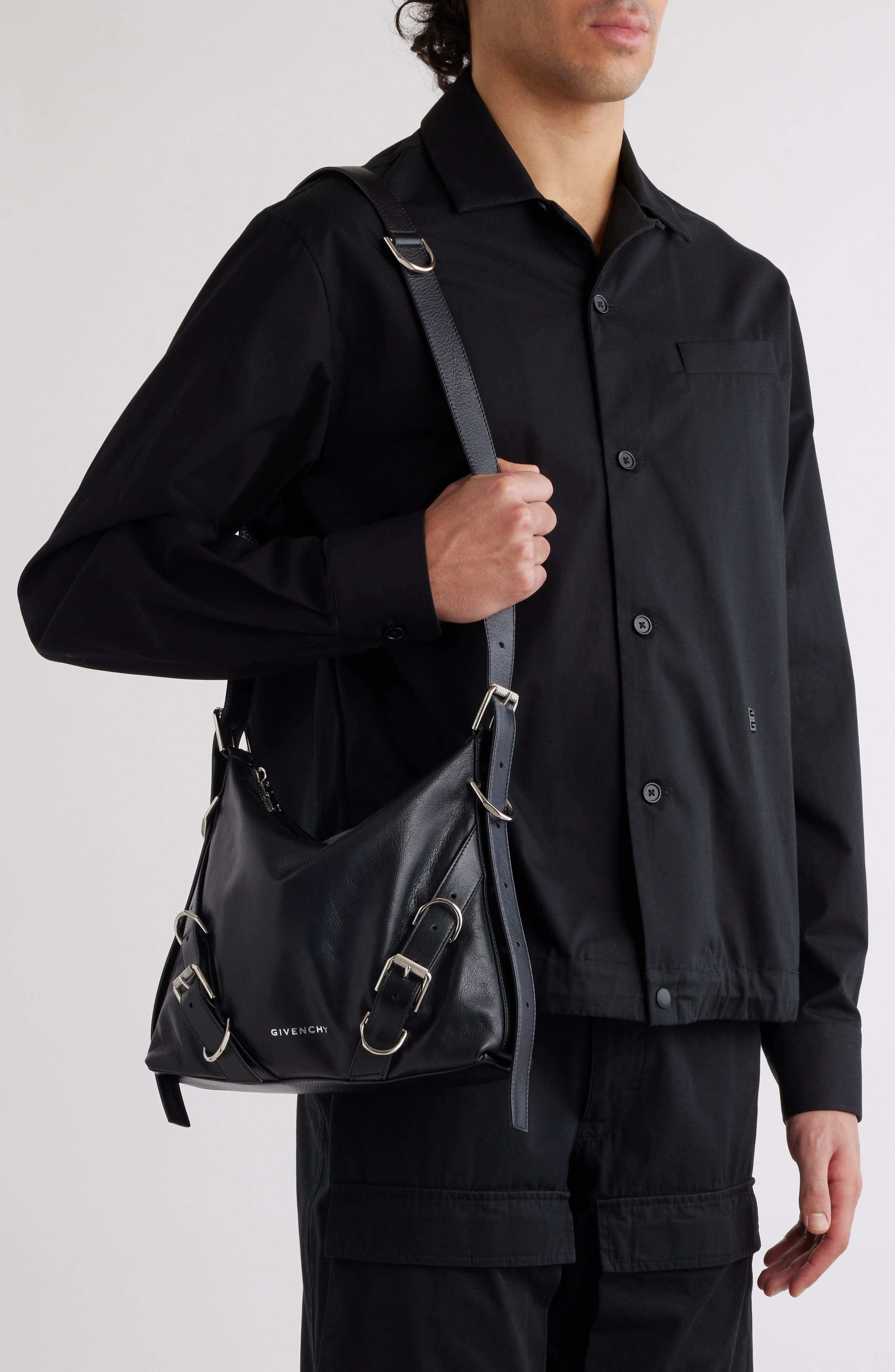 Givenchy Small Voyou Leather Crossbody Bag, Alternate, color, 