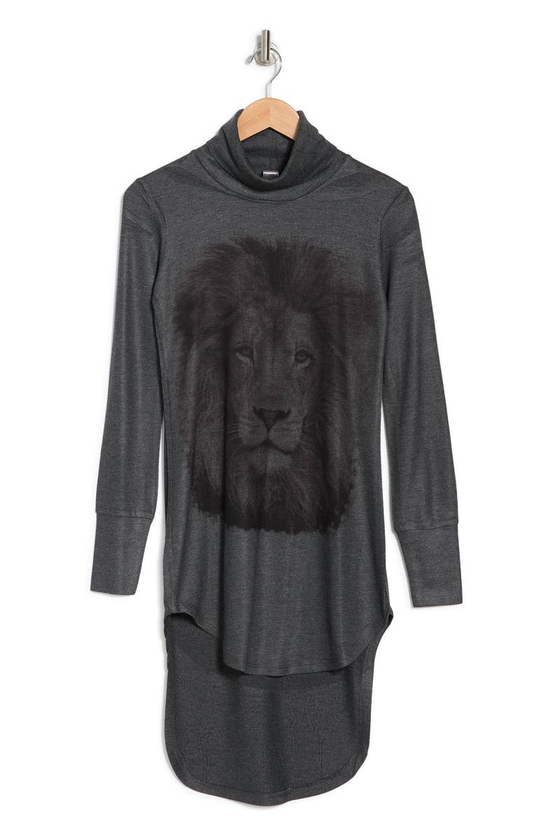 GO COUTURE Lion Turtleneck Tunic, Alternate, color, 